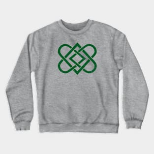 Vintage Celtic Knot Heart - St Patricks - Dark Green Crewneck Sweatshirt